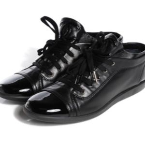 Patent Leather/Leather Chanel Cap Toe CC Sneakers